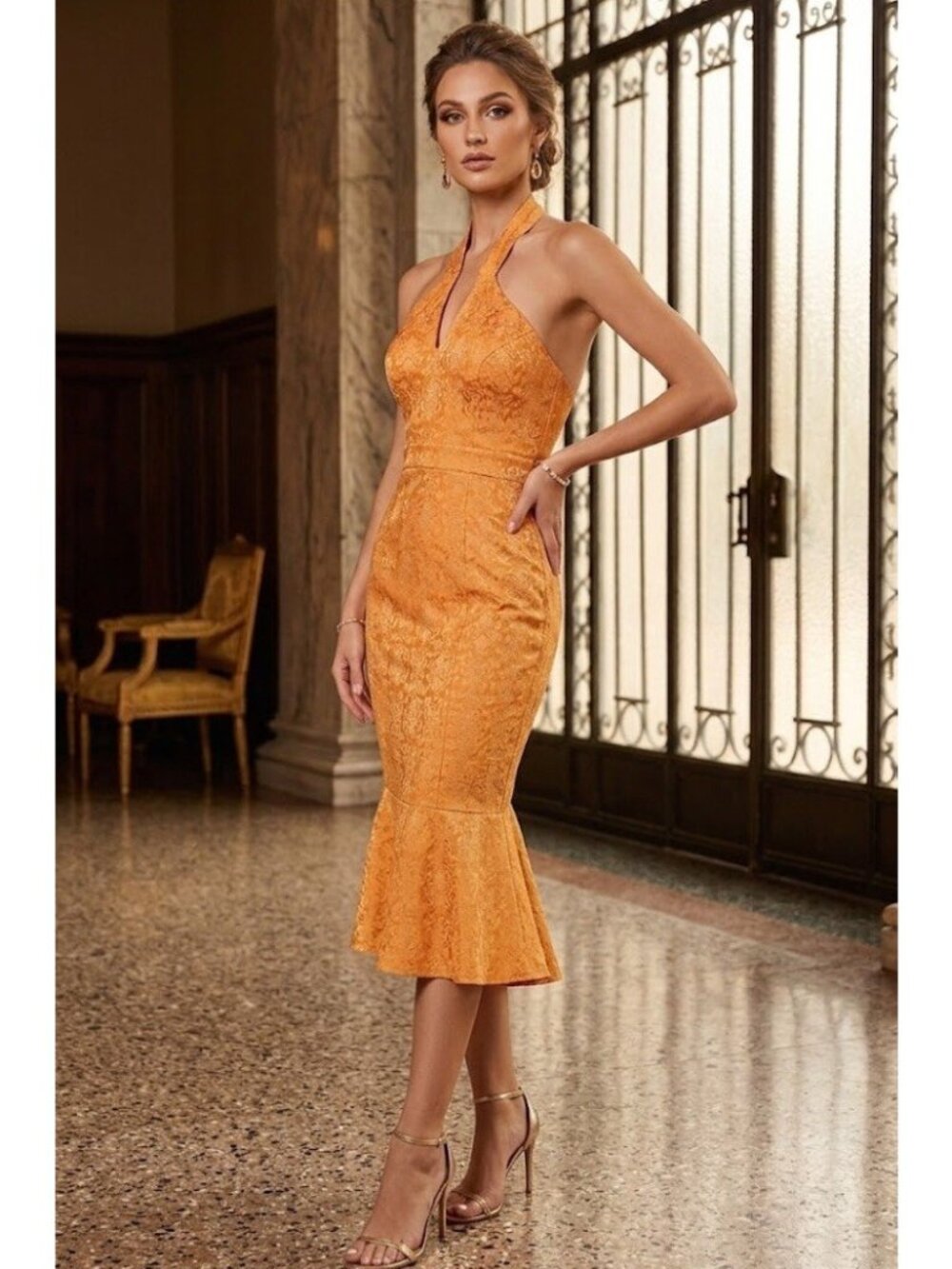 New York & Company Eva Mendes Women's Dress size 4- ORANGE